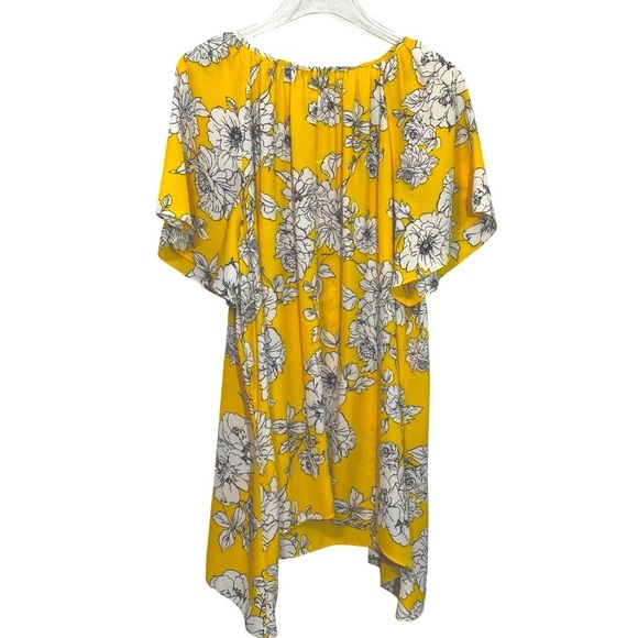 SAMI & JO - SIZE 3X - BRIGHT YELLOW FLORAL BLOUSE TOP - BOHO & FLOWY - B19 - Picture 3 of 10